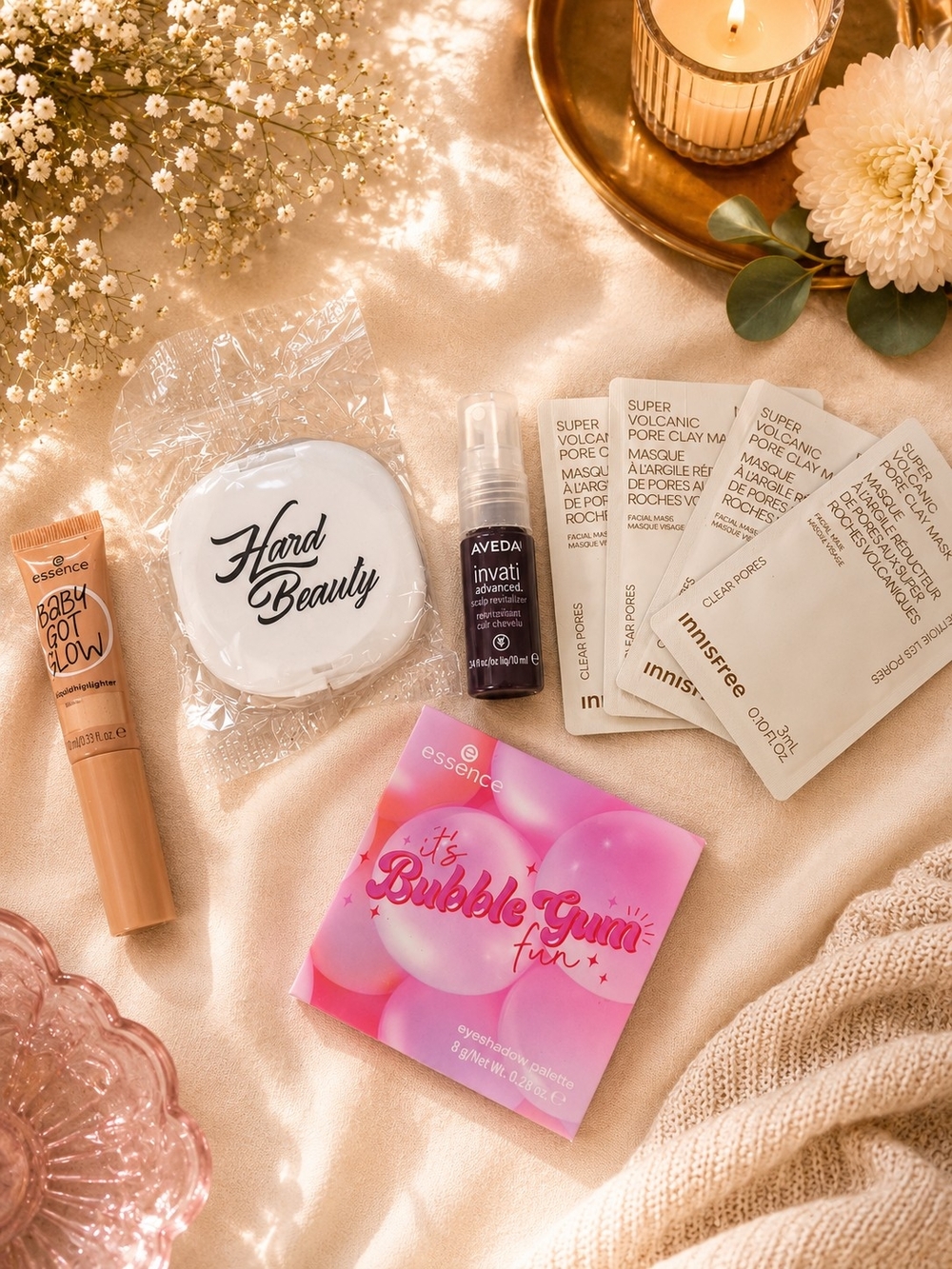 Essence It's Bubble Gum Fun Pink Eyeshadow Palette + Accessories 8 Pc. Lot
